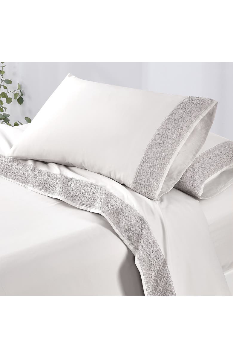 Modern Threads Crochet Lace 4-Piece Sheet Set, Main, color, White