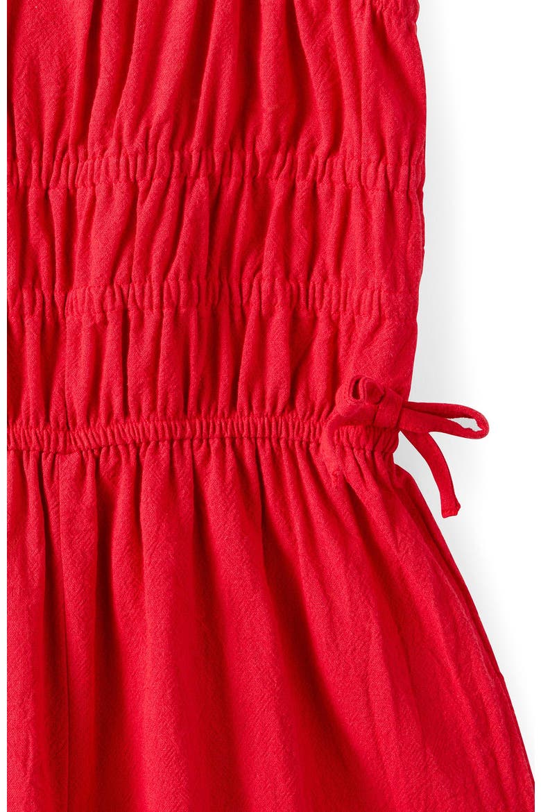 Kid's Shirred Bow Jumpsuit, Alternate, color, Varsity Red