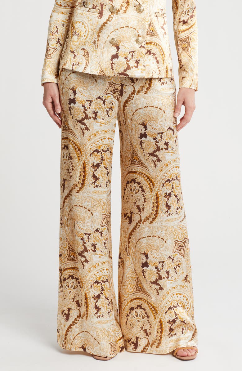L'AGENCE Pilar Paisley Wide Leg Pants, Main, color, 