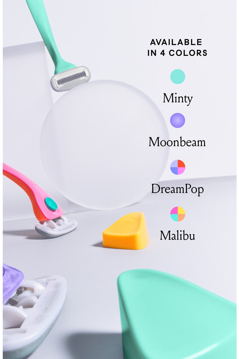 Womens Razor Kit with 1 Handle + 2 Blade Refills + Magnetic Holder, Alternate, color, MINTY