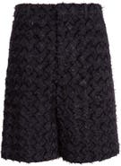 Bottega Veneta Fringed Mohair & Nylon Tape Intrecciato Wide Leg Shorts