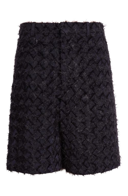 Bottega Veneta Fringed Mohair & Nylon Tape Intrecciato Wide Leg Shorts