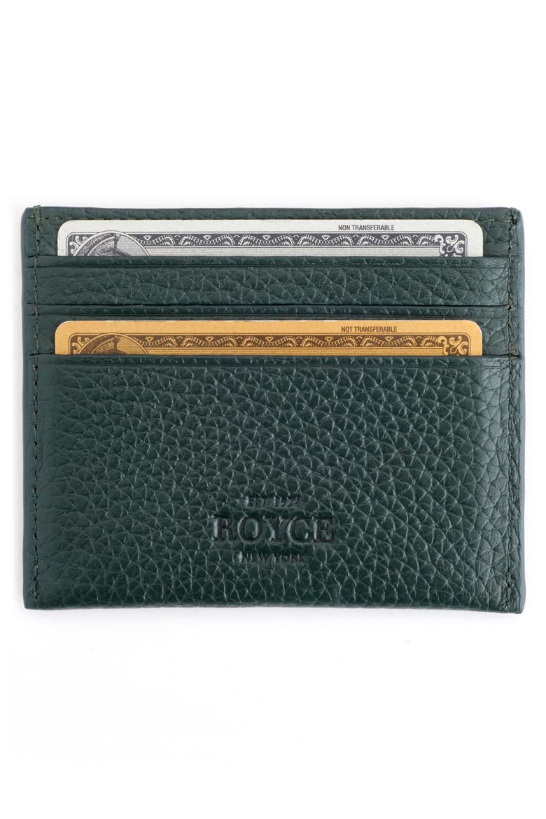 RFID Leather Card Holder, Alternate, color, DARK GREEN