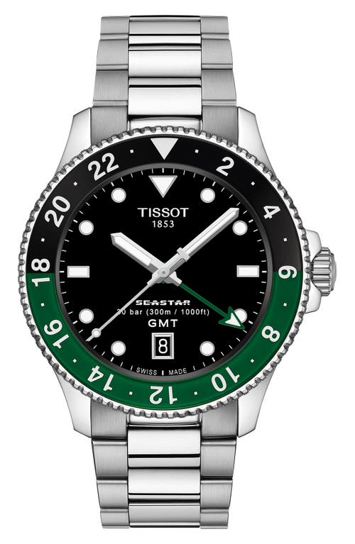 Tissot Seastar 1000 GMT Bracelet Watch, 40mm in Silver 