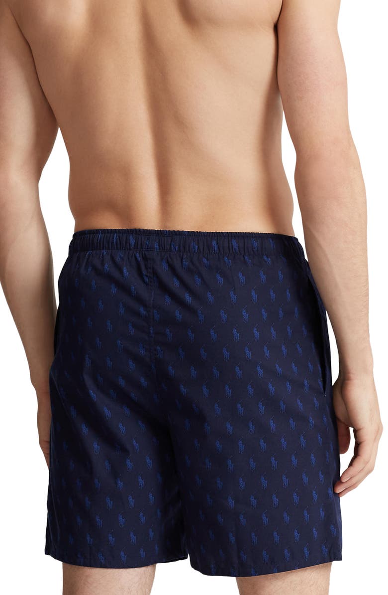 POLO Logo Print Cotton Pajama Shorts, Alternate, color, Cruise Navy