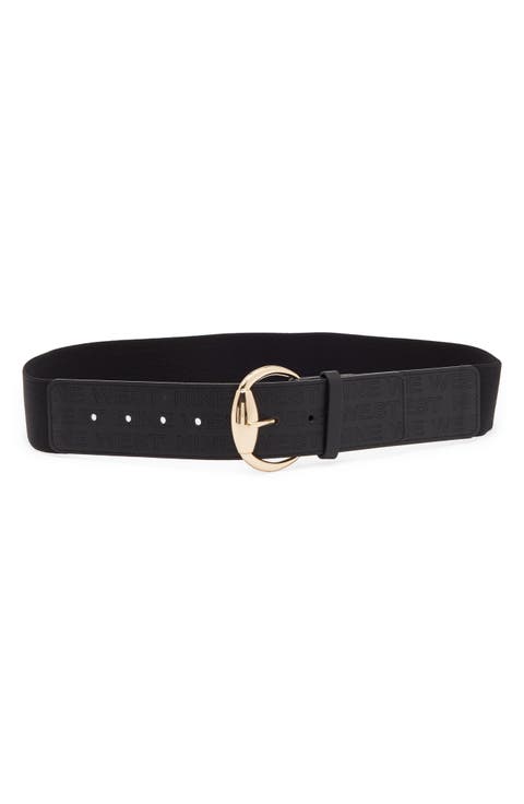 Gleaming Buckle Wide Belt