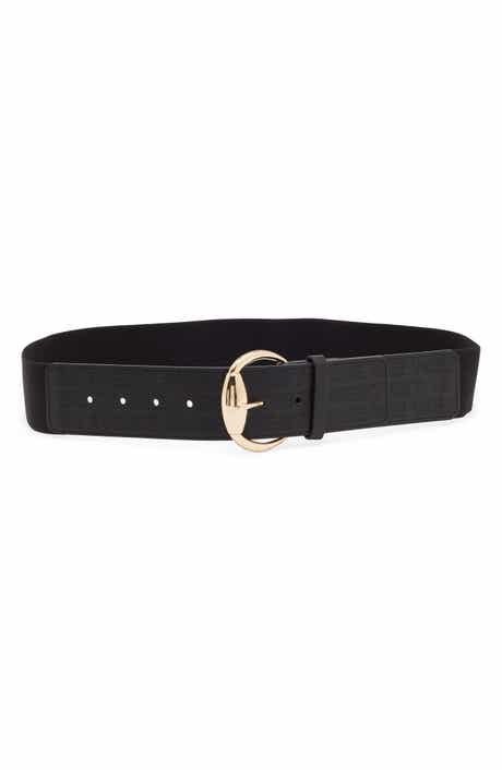 Gleaming Buckle Wide Belt