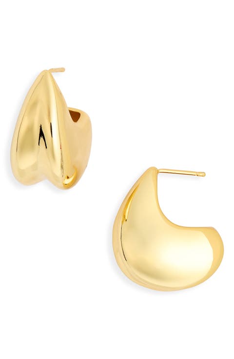 Puffy 'J' Hoop Earrings