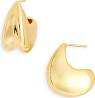 Argento Vivo Sterling Silver Puffy 'J' Hoop Earrings