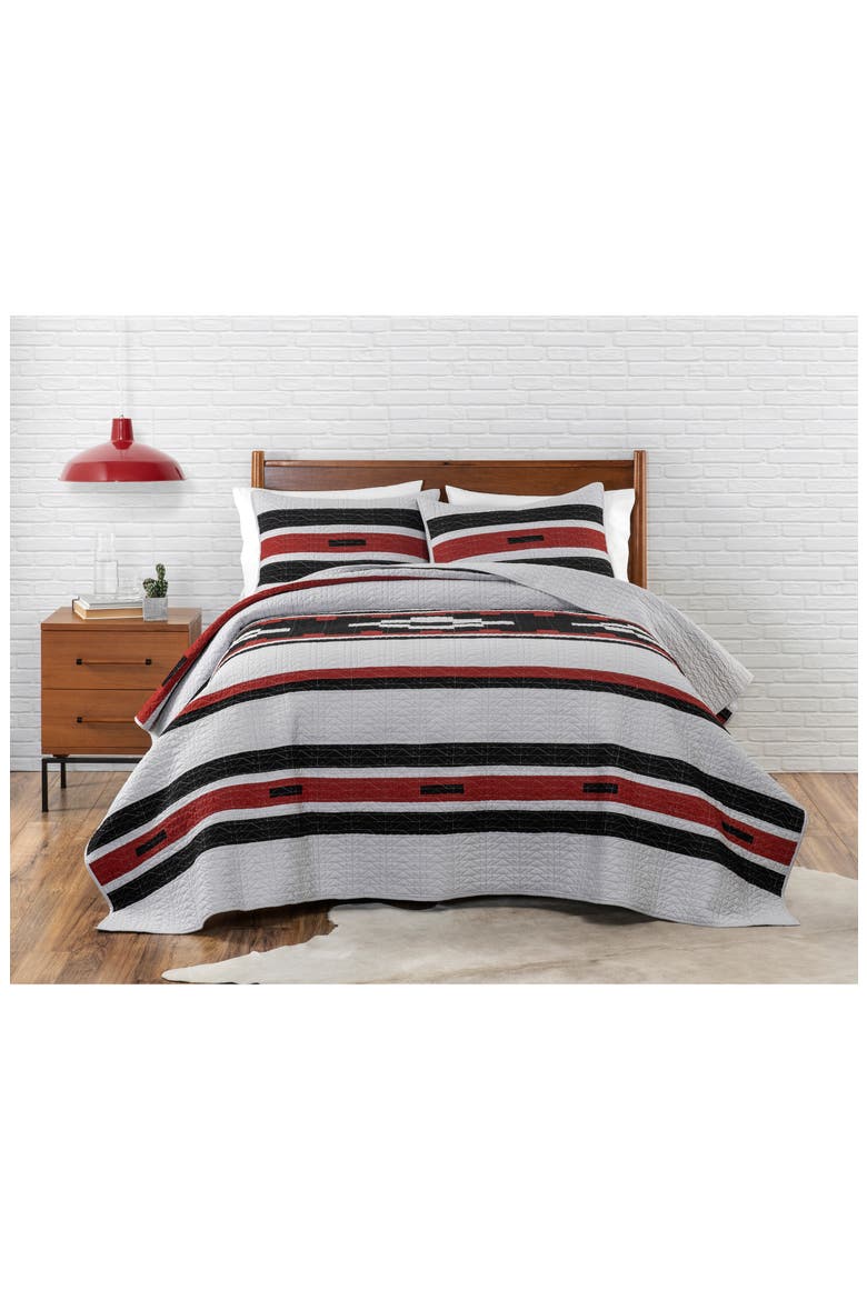 Garnet Canyon Quilt & Sham Set, Main, color, GREY MULTI