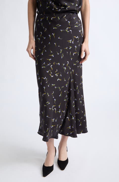 Casey Print Silk Skirt