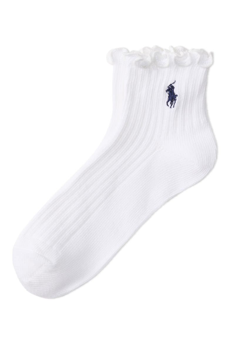 Lettuce Edge Ankle Socks, Main, color, WHITE