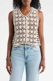 Forgotten Grace Two-Tone Crochet Tank