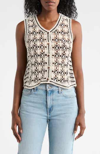 Forgotten Grace Two-Tone Crochet Tank