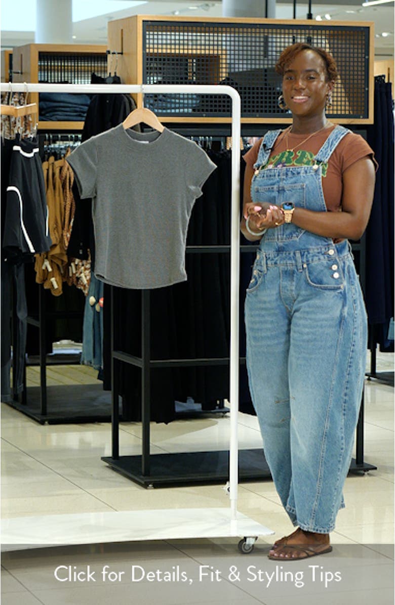 Curved Hem Fitted Stretch Cotton T-Shirt, sales video thumbnail