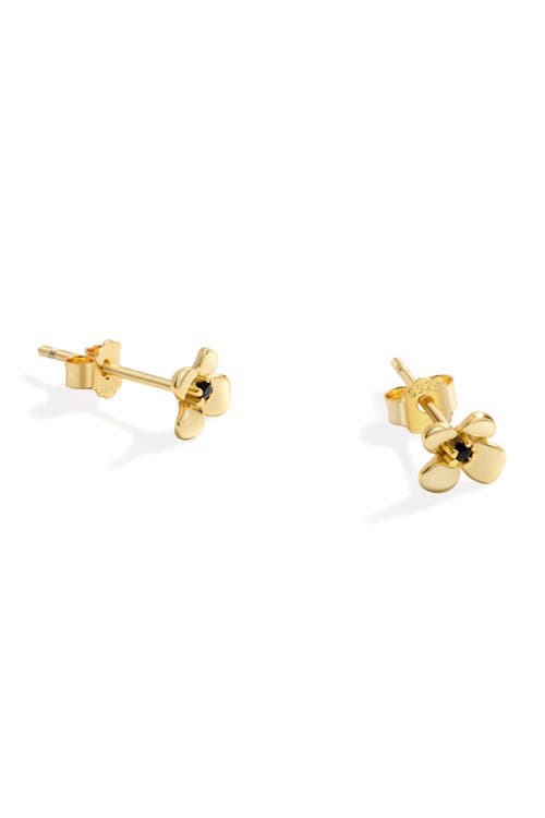 Mint & Lily Dainty Floral Statement Stud Earrings In Gold
