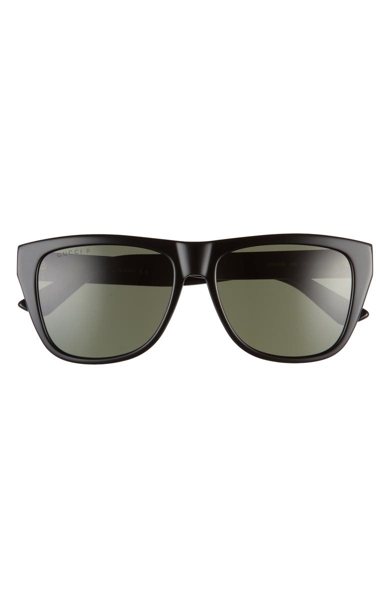 Gucci 57mm Polarized Square Sunglasses, Main, color, 