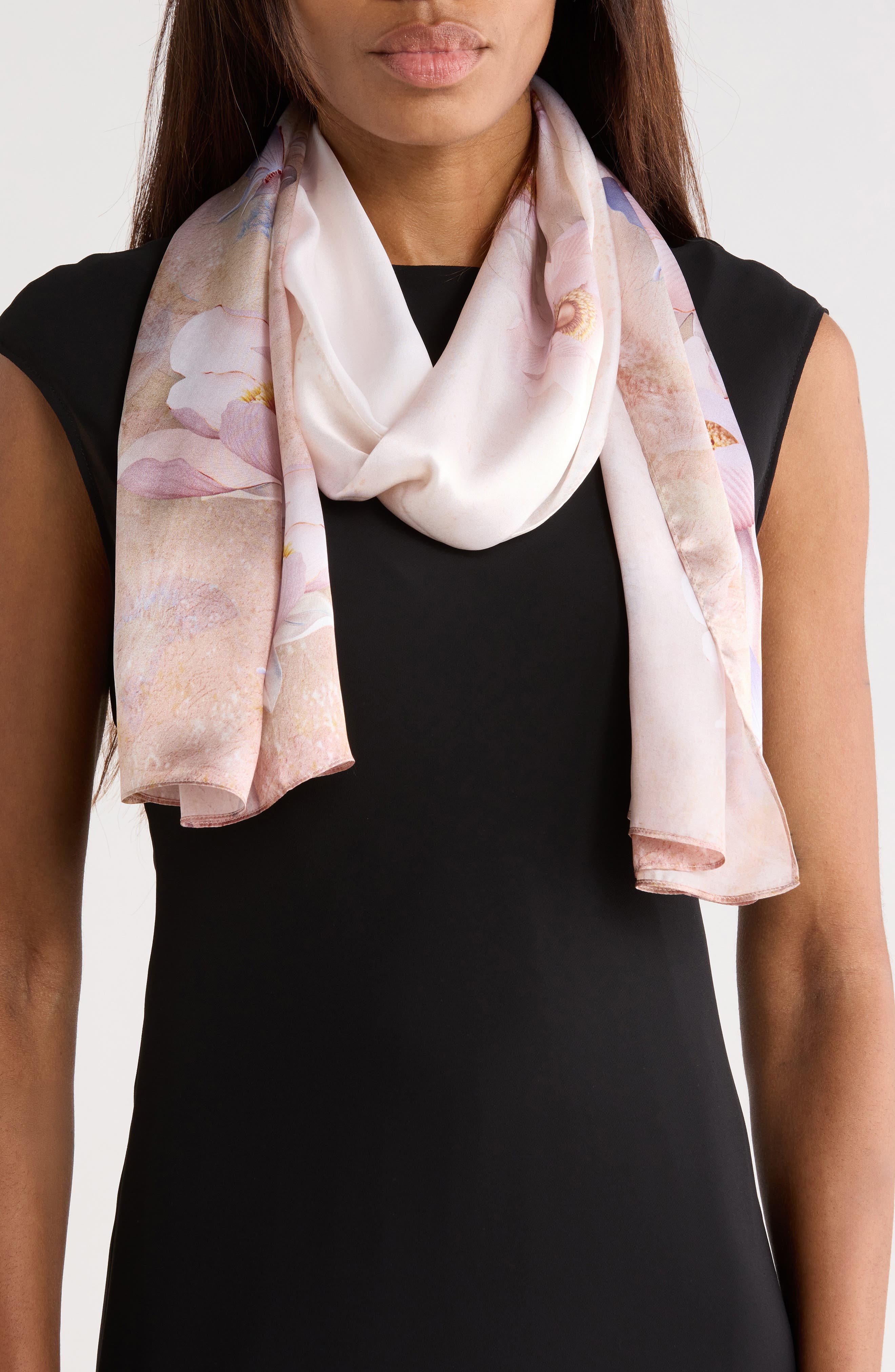 La Fiorentina Floral Print Silk Scarf