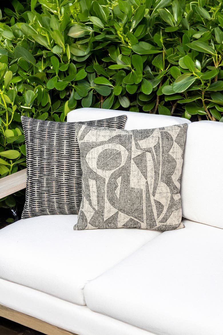 Influence Ebony Indoor & Outdoor Woven Accent Pillow, Alternate, color, Ebony