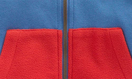 Mini Boden Kids' Colorblock Zip-up Sweatshirt Jacket In Multi