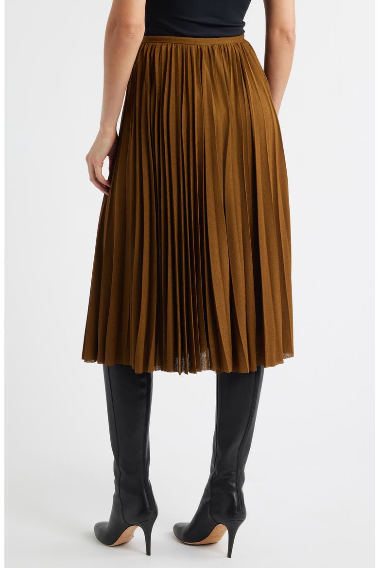 Eda Pleated Jersey Skirt, Alternate, color, TOBACCO