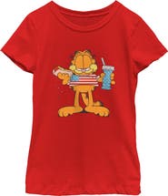 Garfield Girls Garfield American Hot Dog Love Cat T Shirt