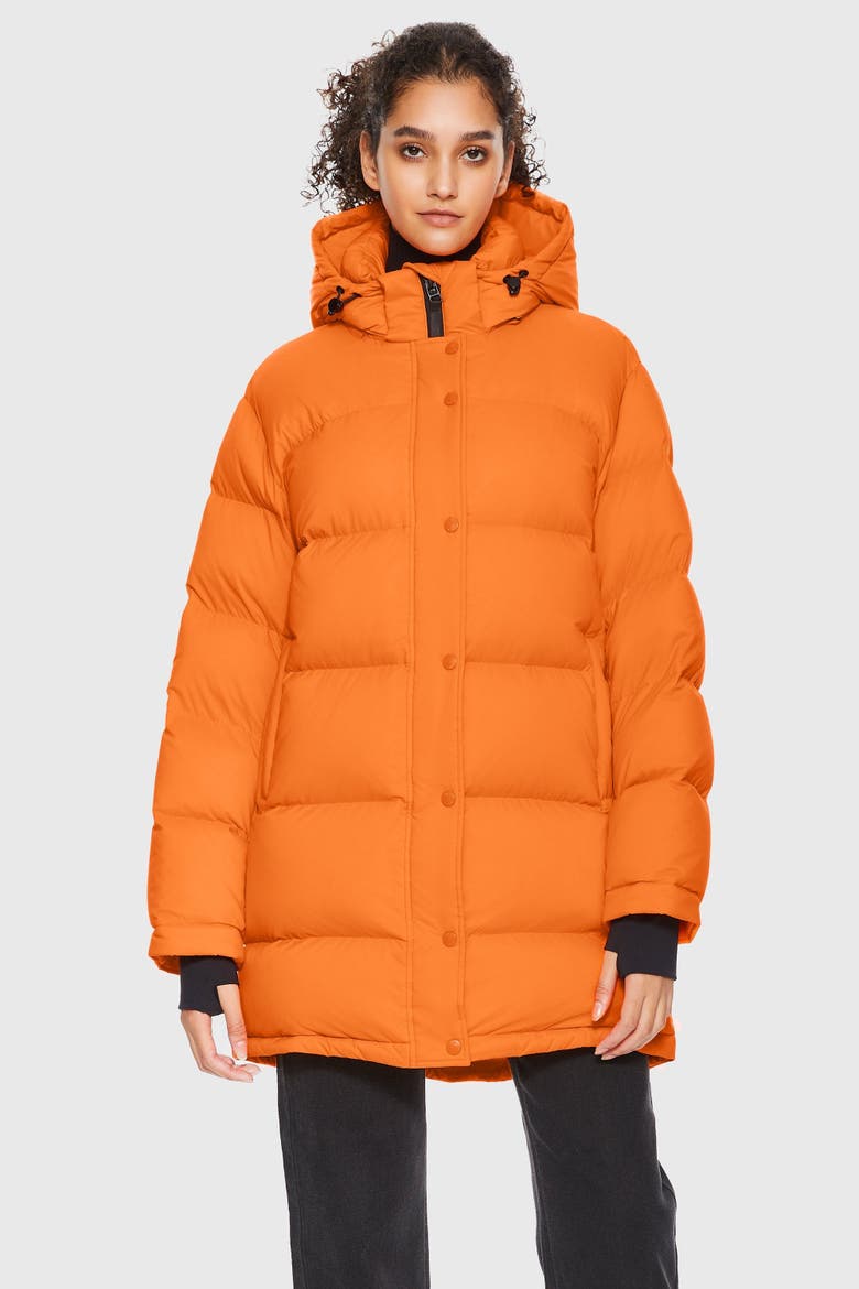 Puff-O® Hip-Length Down Puffer Jacket, Alternate, color, Orange