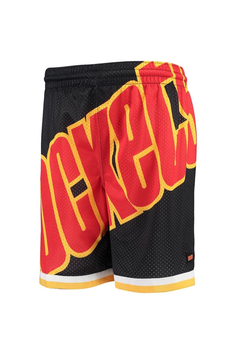 Youth Black Houston Rockets Hardwood Classics Throwback Big Face Mesh Shorts, Alternate, color, BLACK