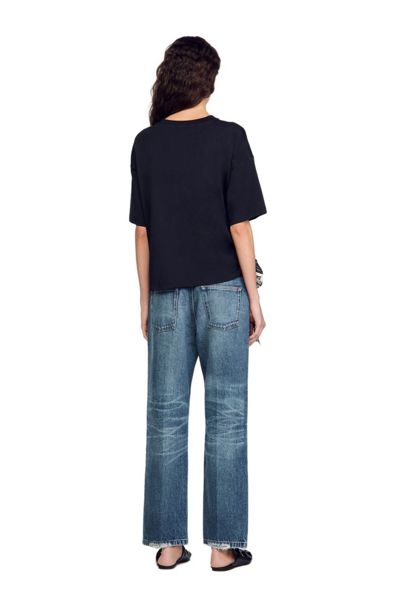 SANDRO Floral motif T-shirt, Alternate, color, 