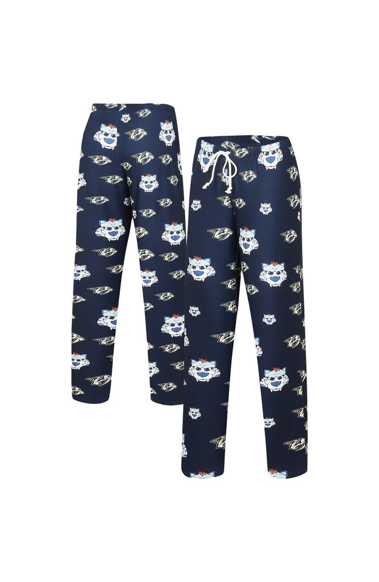CONCEPTS SPORT Women's Concepts Sport Navy Nashville Predators Gauge Allover Print Knit Sleep Pants, Alternate, color, Navy
