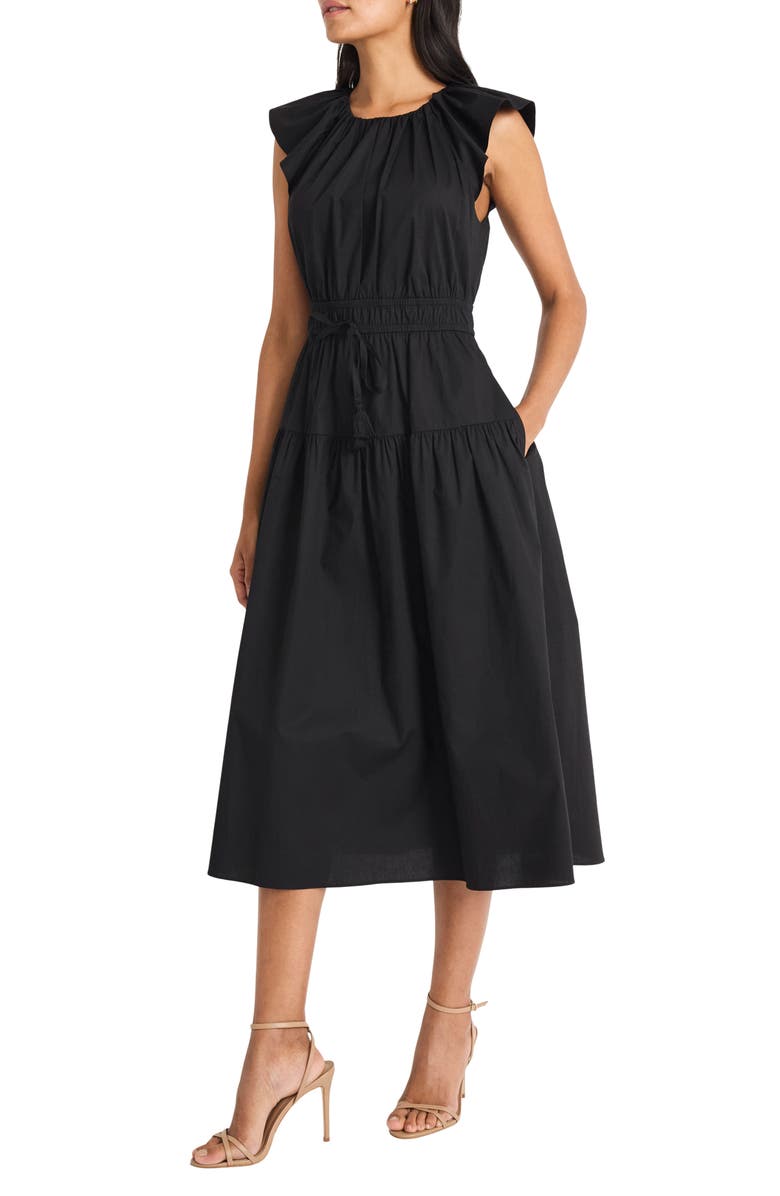 Maggy London Stretch Cotton Tiered Midi Dress, Alternate, color, 