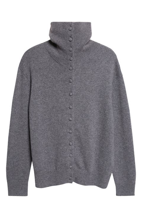 Denie Cashmere Turtleneck Cardigan