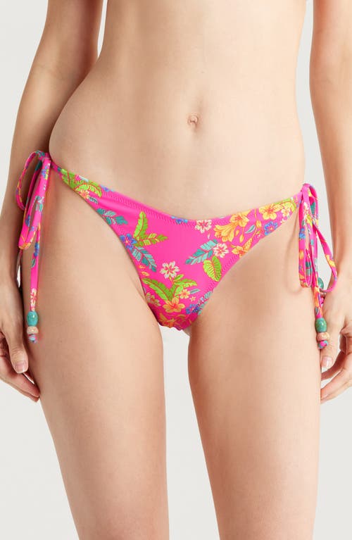 Kulani Kinis Dipped Side Tie Bikini Bottoms In Viva Vacation