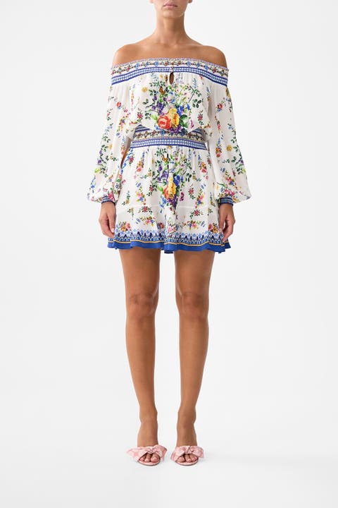 Off Shoulder Short Dress Tiles Darls