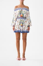 Camilla Off Shoulder Short Dress Tiles Darls