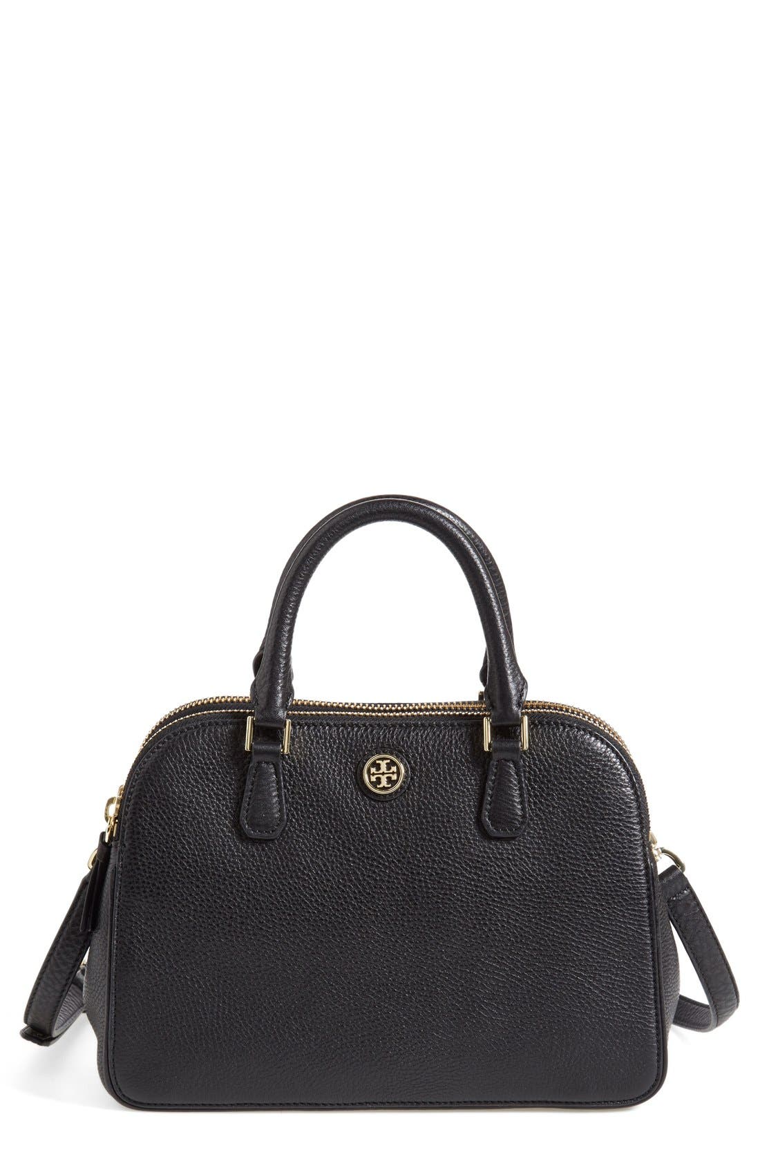 Tory Burch 'Small Robinson' Pebbled Leather Satchel, Main, color, 