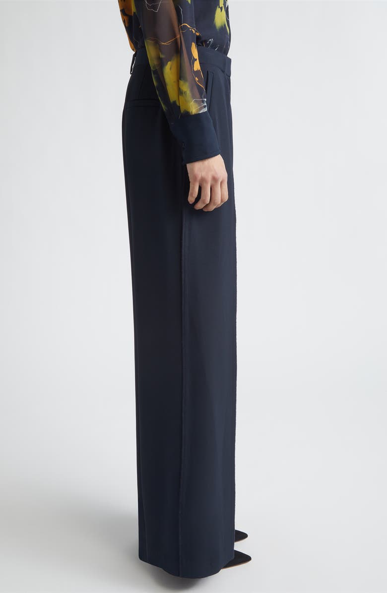 Jason Wu Collection Pintuck Straight Leg Cady Trousers, Alternate, color, Ultra Navy