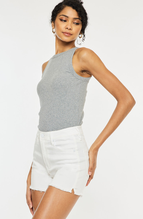 Kancan Sugar High Rise Denim Shorts In White