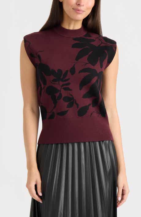 Floral Jacquard Sleeveless Sweater