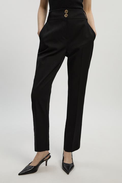 Textured Stretch Straight Leg Trouser