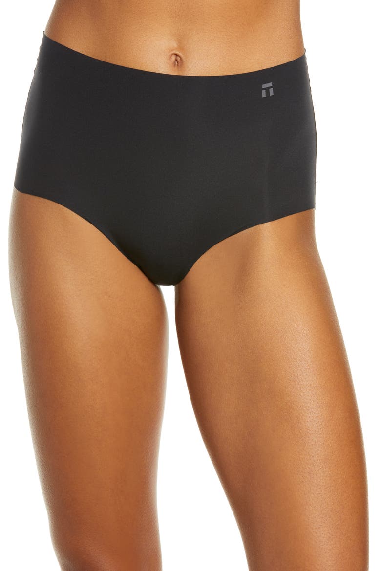 Second Skin High Waist Briefs, Main, color, BLACK