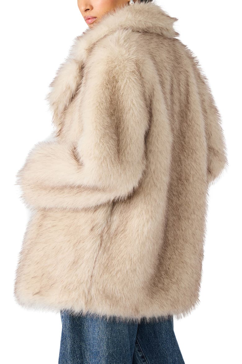 Kindra Faux Fur Coat, Alternate, color, NATURAL