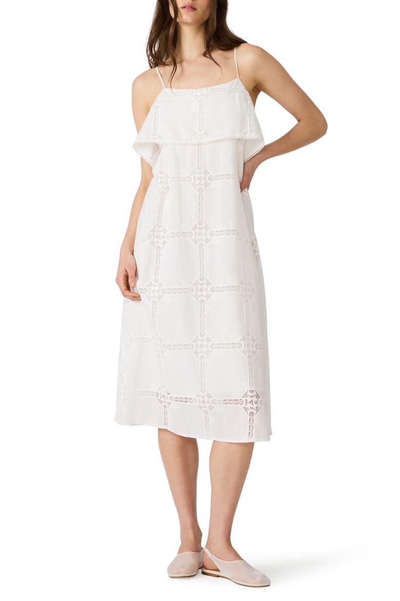 Flavia Lace Trim Midi Dress, Main, color, ANTIQUE