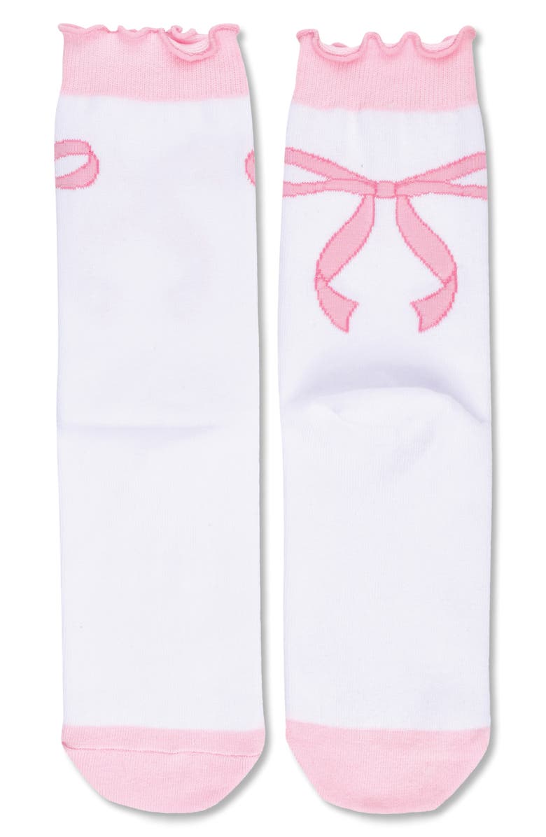 Iscream Kids' Bow Crew Socks, Alternate, color, White/ Pink Multi