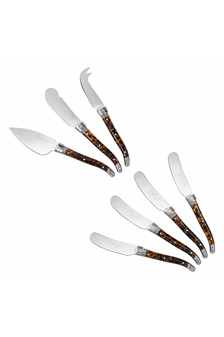 7-Piece Laguiole Cheese Knives Set, Alternate, color, TORTOISE SHELL