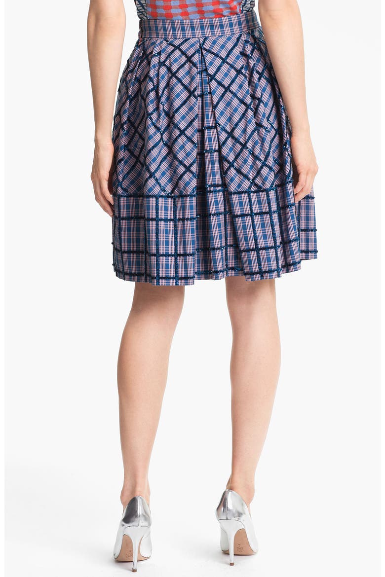 'Belle Star' Sequin Plaid Skirt, Alternate, color, APRICOT ROSE MULTI