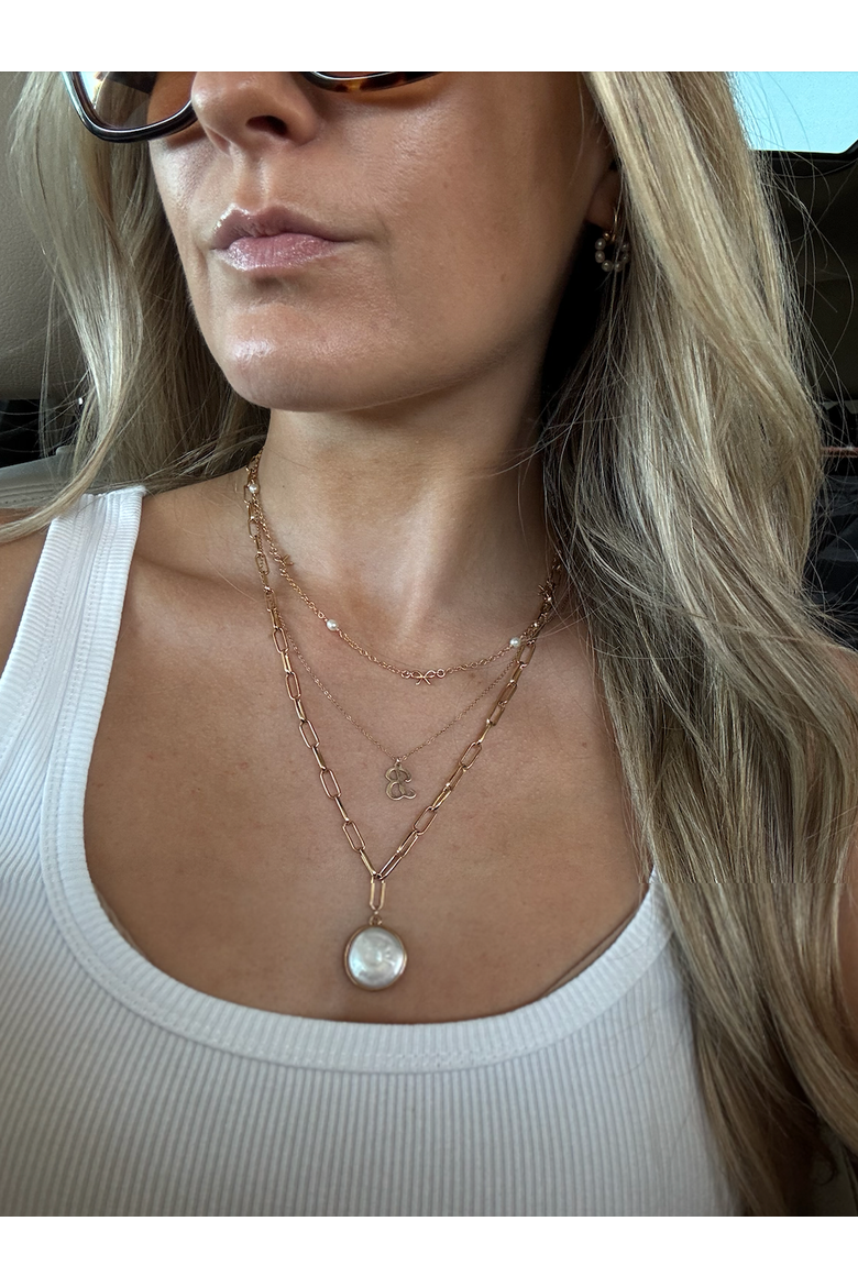 Gianna Initial Necklace, Alternate, color, Gold / B