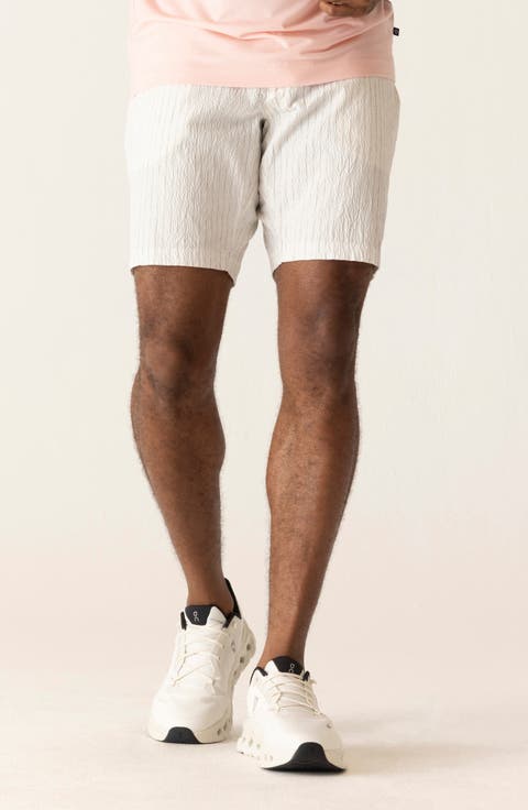 Oasis 8.5-Inch Flat Front Pinstripe Cotton Seersucker Bermuda Shorts