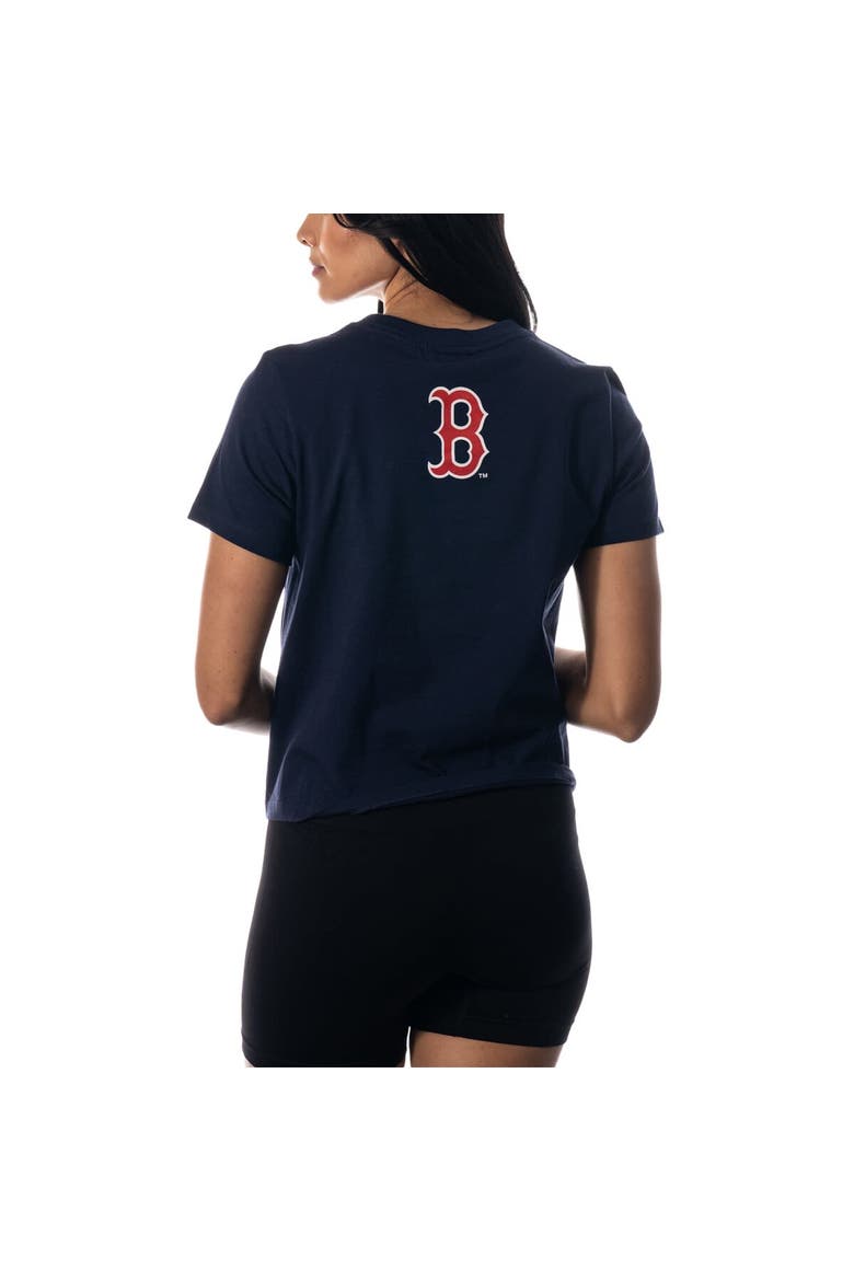 Women's The Wild Collective Navy Boston Red Sox Twist Front T-Shirt, Alternate, color, Navy