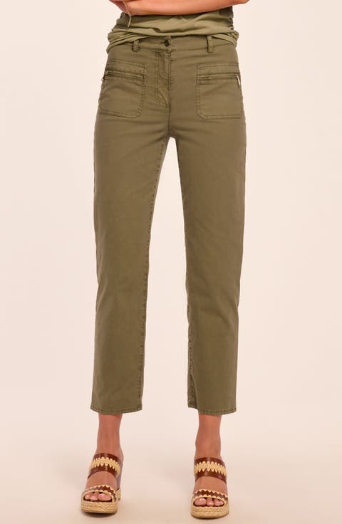 Emmy Stretch Cotton Twill Ankle Pants
